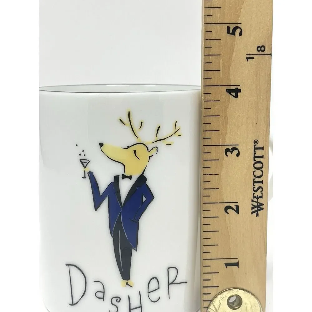 Pottery Barn Reindeer Dasher Christmas Coffee Cocoa Cup Mug 4” Replacement